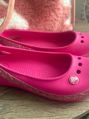 CROCS Hot Pink Ballet Flat with Metallic Trim